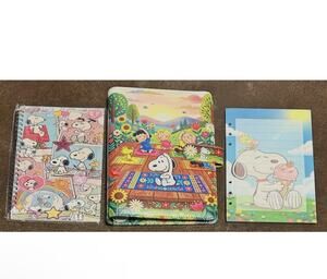 Snoopy size A5 Binder w/ stationery paper and notebook